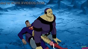 Rough and sexy yaoi ride: mongul mounts supermans steel cock in gay bara hentai