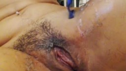 Hairy Salena Shaves Her Pussy