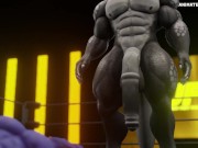 Dragons Wrestle and Grow Huge Muscles Animation