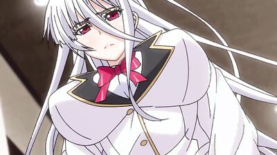 Sexy uniform-clad chick goes wild on friend's ride in college hallways