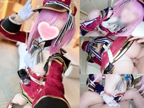 Genshin Impact Cosplaying Charlotte Cowgirl and Glove-Handjob Triple Finish