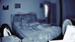 Wife Secretly Masturbates in the Room While Her Husband Is at Home and Watches Her