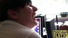 British milf with large breasts enjoys firm spanking during intercourse