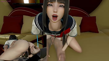 Trans Blade Mistress eyaculates inside Elf Student girl