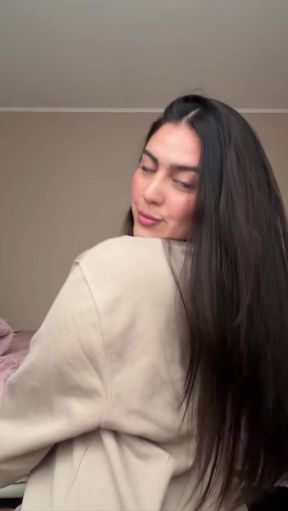 Long hair woman posing
