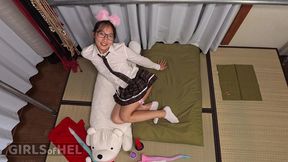 asian kitten girl fucks herself with fantasy dildos and a magic wand