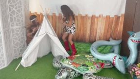 Cowboy and Indian - MYA PLEASURE & MISTY ADDAMS - lock up that cock CHASTITY HIDEF MOV