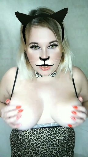 Chubby MILF in Cat Costume Big Tits