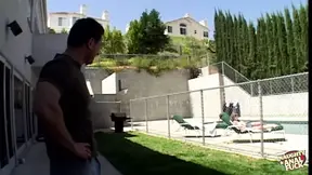 Sweet Brooklyn Night gets her ass railed by two hung guys