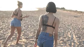 Sizzling Strip Volleyball: Beachside lesbian action for the losing 18yo