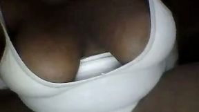 Just a fat lady with loose boobs and fat soft ebony pussy