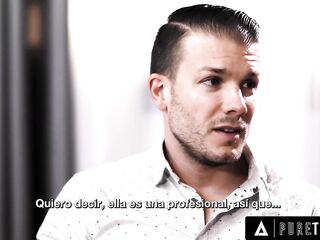 PURE TABOO Counselor Codi Vore Seduces Soft Chap In Front Of His Controlling Wife - SPANISH SUBTITLES