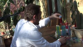 brunette rita faltoyano sucks dick outside and gets fucked