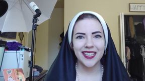 Curse God With Naked Naughty Nun(4K) - Brunette