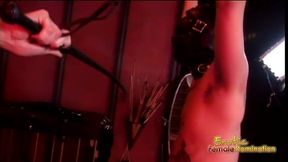 Slave under the mask its whipping by nasty mistress
