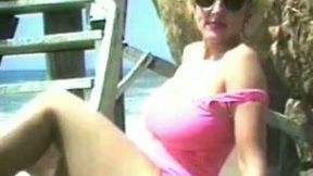 My old video with my blonde cougar wife on the beach