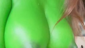 Lactating Green BOOBS