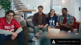 MODERN-DAY SINS - Naughty Teen Leana Lovings Has Sneaky Sex With Stepdad's Buddies Behind His Back