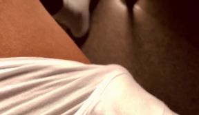 Hand free shot big cock white socks gay cum drip