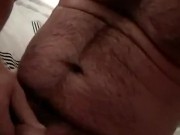 Squirting a big load all over my furry belly