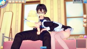 Sheffield Hentai,  Maid From Azur Lane, Tends To Her Master'_s Needs