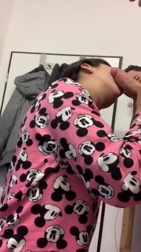 Francesca Palma Sucking my roommate’s cock