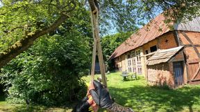 Predicament - Endurance - Bound in Painful Predicament-suspended by Wrists-strapado (235)