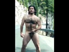 Hairy Bator Jerking Off by the Road