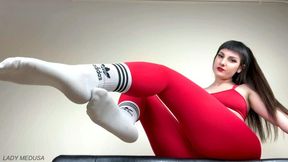 Pathetic sweaty white socks sniffer loser - sock fetish, gym brat humiliation