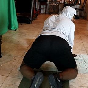 Preview: Stretching out my asshole After A Run, Never forget to stretch