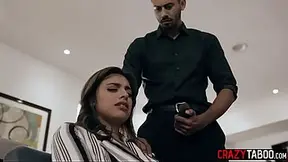 Hot Latina MILF swallows big cock in hardcore office sex