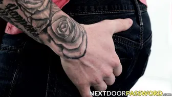 Tattooed jock barebacks his muscular boyfriend hard and deep