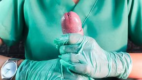Asian Femdom Mistress Edges Hospital Nurse's Pole