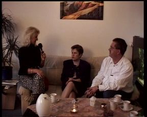 Horny German sluts sharing dick in a hot threesome