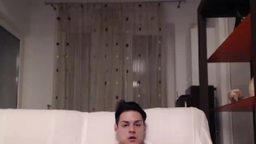 Muscular White Dude with Cut Cock and Tattoos Jerking on Cam