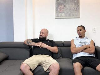 My cuckold boyfriend watches as I suck one more wang and they the one and the other screw me until they cum on my face and in my throat - Bukake