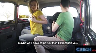Cute Czech Blonde Taxi Driver Rides Passengers Cock - CZECH XXX