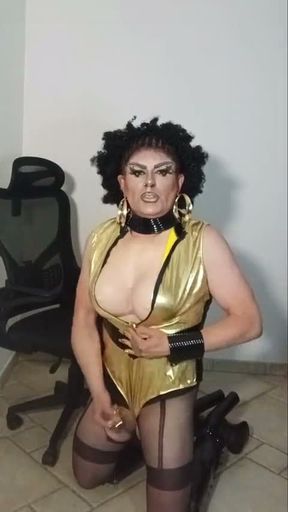 Pretty mature transvestite slut still very excited after sucking and receiving a facial ejaculation