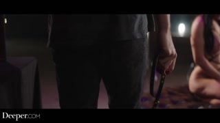 Deeper. Bound &amp; gagged model Jennifer gets anal creampie