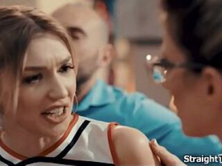 Cheerleader Marykate Moss is shocked that her breasty mother i'd like to fuck trainer Cory Follow and her spouse wanna have sex with her but it appears to be that babe has no choice