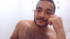 Hairy Guy Sucking His Fingers and Flirting with Viewers