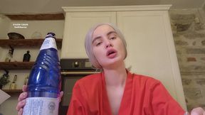 Stepma Sucking on a Bottle - Neck Fetish, Throat Fetish