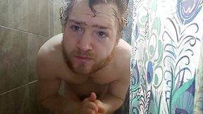 Sexy Legal-age man With Ginger Beard Showering