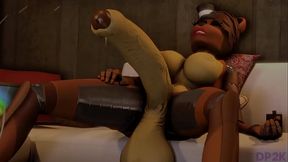 Futa Freddy Stroking Her Huge Dick (Fnaf)