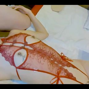 Mayu No91 Shaved, Cosplay, Deepthroat, Collar, Blindfold, Anal Beads in 2 Holes, Squirting, Creampie, Cleaning Blowjob
