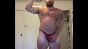 Beefy Bodybuilder Revealing Posing Trunks BeefBeast