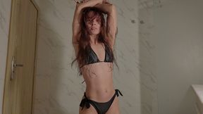 striptease in wet clothes