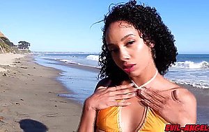 Black beauty Alexis Tae teases on the bed talking dirty