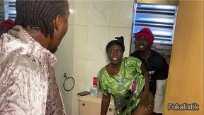 Ebony big butt cheating landlords wife sneaky fucks bbc tenant in bathroom