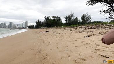 Babe Can I Cum On Your Tits? - Public Cock Flashing On The Beach